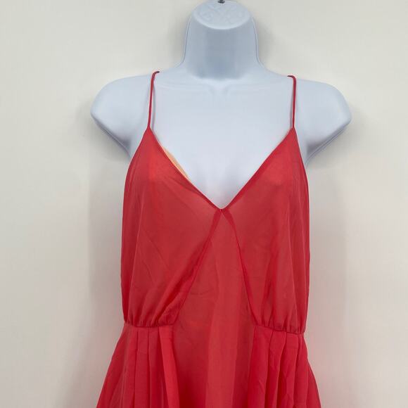 I Love H81 Red V-Neck Spaghetti Strap Mini Slip Dress Size Large NEW - Picture 2 of 10